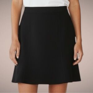 Louben Black Crepe A-Line Skirt